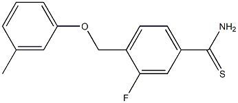 3-fluoro-4-(3-methylphenoxymethyl)benzene-1-carbothioamide Structure