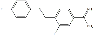 3-fluoro-4-{[(4-fluorophenyl)sulfanyl]methyl}benzene-1-carboximidamide Structure