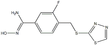 3-fluoro-N'-hydroxy-4-[(1,3,4-thiadiazol-2-ylsulfanyl)methyl]benzene-1-carboximidamide Structure