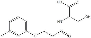 3-hydroxy-2-[3-(3-methylphenoxy)propanamido]propanoic acid 구조식 이미지