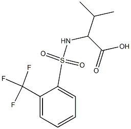 3-methyl-2-{[2-(trifluoromethyl)benzene]sulfonamido}butanoic acid 구조식 이미지