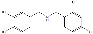 4-({[1-(2,4-dichlorophenyl)ethyl]amino}methyl)benzene-1,2-diol 구조식 이미지