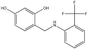 4-({[2-(trifluoromethyl)phenyl]amino}methyl)benzene-1,3-diol Structure