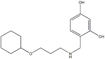 4-({[3-(cyclohexyloxy)propyl]amino}methyl)benzene-1,3-diol Structure