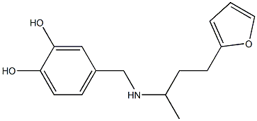 4-({[4-(furan-2-yl)butan-2-yl]amino}methyl)benzene-1,2-diol 구조식 이미지