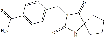 4-({2,4-dioxo-1,3-diazaspiro[4.4]nonan-3-yl}methyl)benzene-1-carbothioamide Structure