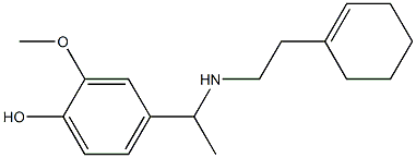 4-(1-{[2-(cyclohex-1-en-1-yl)ethyl]amino}ethyl)-2-methoxyphenol 구조식 이미지