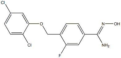 4-(2,5-dichlorophenoxymethyl)-3-fluoro-N'-hydroxybenzene-1-carboximidamide 구조식 이미지