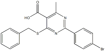 4-(benzylthio)-2-(4-bromophenyl)-6-methylpyrimidine-5-carboxylic acid Structure