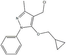 4-(chloromethyl)-5-(cyclopropylmethoxy)-3-methyl-1-phenyl-1H-pyrazole 구조식 이미지