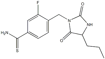 4-[(2,5-dioxo-4-propylimidazolidin-1-yl)methyl]-3-fluorobenzene-1-carbothioamide 구조식 이미지