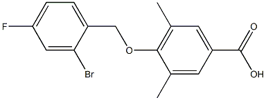 4-[(2-bromo-4-fluorophenyl)methoxy]-3,5-dimethylbenzoic acid 구조식 이미지