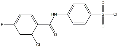 4-[(2-chloro-4-fluorobenzene)amido]benzene-1-sulfonyl chloride 구조식 이미지