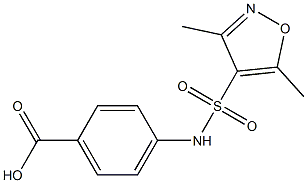 4-[(3,5-dimethyl-1,2-oxazole-4-)sulfonamido]benzoic acid 구조식 이미지