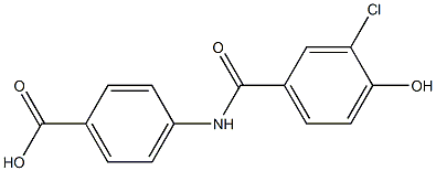 4-[(3-chloro-4-hydroxybenzene)amido]benzoic acid Structure