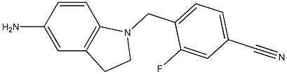 4-[(5-amino-2,3-dihydro-1H-indol-1-yl)methyl]-3-fluorobenzonitrile Structure