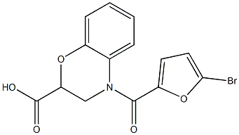 4-[(5-bromofuran-2-yl)carbonyl]-3,4-dihydro-2H-1,4-benzoxazine-2-carboxylic acid 구조식 이미지