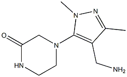 4-[4-(aminomethyl)-1,3-dimethyl-1H-pyrazol-5-yl]piperazin-2-one 구조식 이미지