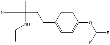 4-[4-(difluoromethoxy)phenyl]-2-(ethylamino)-2-methylbutanenitrile 구조식 이미지