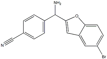 4-[amino(5-bromo-1-benzofuran-2-yl)methyl]benzonitrile 구조식 이미지