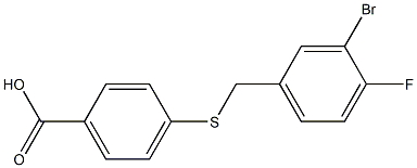 4-{[(3-bromo-4-fluorophenyl)methyl]sulfanyl}benzoic acid 구조식 이미지
