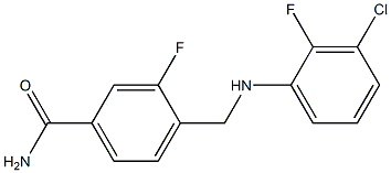 4-{[(3-chloro-2-fluorophenyl)amino]methyl}-3-fluorobenzamide Structure