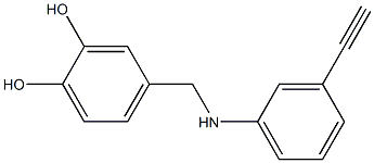 4-{[(3-ethynylphenyl)amino]methyl}benzene-1,2-diol 구조식 이미지
