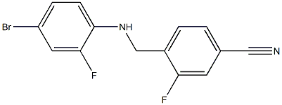 4-{[(4-bromo-2-fluorophenyl)amino]methyl}-3-fluorobenzonitrile 구조식 이미지