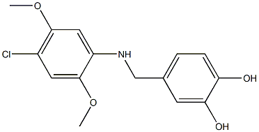 4-{[(4-chloro-2,5-dimethoxyphenyl)amino]methyl}benzene-1,2-diol Structure