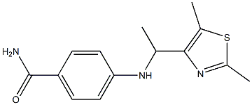 4-{[1-(2,5-dimethyl-1,3-thiazol-4-yl)ethyl]amino}benzamide Structure