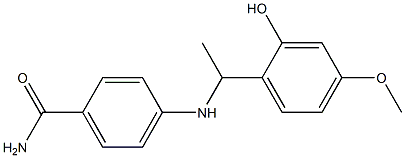 4-{[1-(2-hydroxy-4-methoxyphenyl)ethyl]amino}benzamide 구조식 이미지