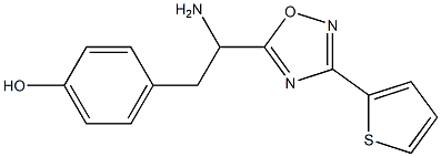 4-{2-amino-2-[3-(thiophen-2-yl)-1,2,4-oxadiazol-5-yl]ethyl}phenol 구조식 이미지