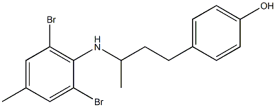 4-{3-[(2,6-dibromo-4-methylphenyl)amino]butyl}phenol 구조식 이미지