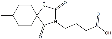 4-{8-methyl-2,4-dioxo-1,3-diazaspiro[4.5]decan-3-yl}butanoic acid 구조식 이미지