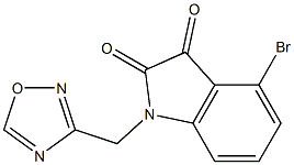 4-bromo-1-(1,2,4-oxadiazol-3-ylmethyl)-2,3-dihydro-1H-indole-2,3-dione 구조식 이미지