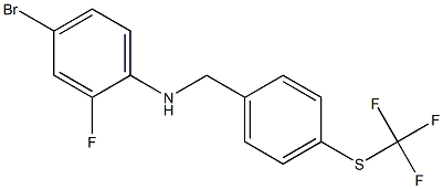 4-bromo-2-fluoro-N-({4-[(trifluoromethyl)sulfanyl]phenyl}methyl)aniline Structure