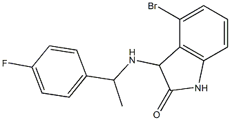 4-bromo-3-{[1-(4-fluorophenyl)ethyl]amino}-2,3-dihydro-1H-indol-2-one Structure