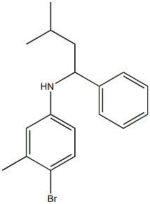 4-bromo-3-methyl-N-(3-methyl-1-phenylbutyl)aniline 구조식 이미지