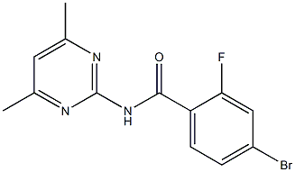 4-bromo-N-(4,6-dimethylpyrimidin-2-yl)-2-fluorobenzamide Structure