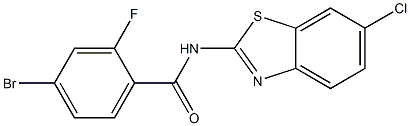 4-bromo-N-(6-chloro-1,3-benzothiazol-2-yl)-2-fluorobenzamide Structure