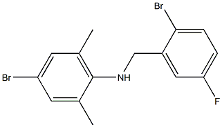 4-bromo-N-[(2-bromo-5-fluorophenyl)methyl]-2,6-dimethylaniline Structure