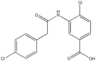 4-chloro-3-[2-(4-chlorophenyl)acetamido]benzoic acid 구조식 이미지