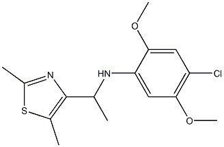 4-chloro-N-[1-(2,5-dimethyl-1,3-thiazol-4-yl)ethyl]-2,5-dimethoxyaniline Structure