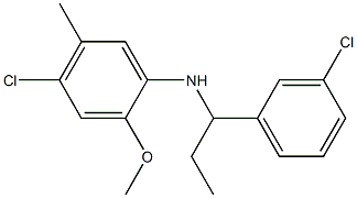 4-chloro-N-[1-(3-chlorophenyl)propyl]-2-methoxy-5-methylaniline Structure