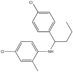 4-chloro-N-[1-(4-chlorophenyl)butyl]-2-methylaniline 구조식 이미지