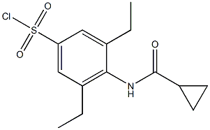4-cyclopropaneamido-3,5-diethylbenzene-1-sulfonyl chloride Structure