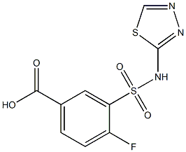 4-fluoro-3-(1,3,4-thiadiazol-2-ylsulfamoyl)benzoic acid 구조식 이미지