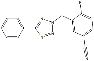 4-fluoro-3-[(5-phenyl-2H-1,2,3,4-tetrazol-2-yl)methyl]benzonitrile 구조식 이미지