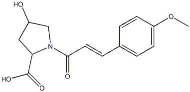 4-hydroxy-1-[(2E)-3-(4-methoxyphenyl)prop-2-enoyl]pyrrolidine-2-carboxylic acid 구조식 이미지
