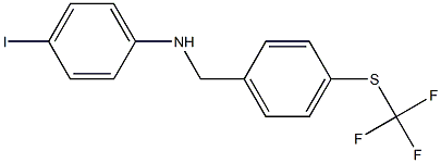 4-iodo-N-({4-[(trifluoromethyl)sulfanyl]phenyl}methyl)aniline 구조식 이미지